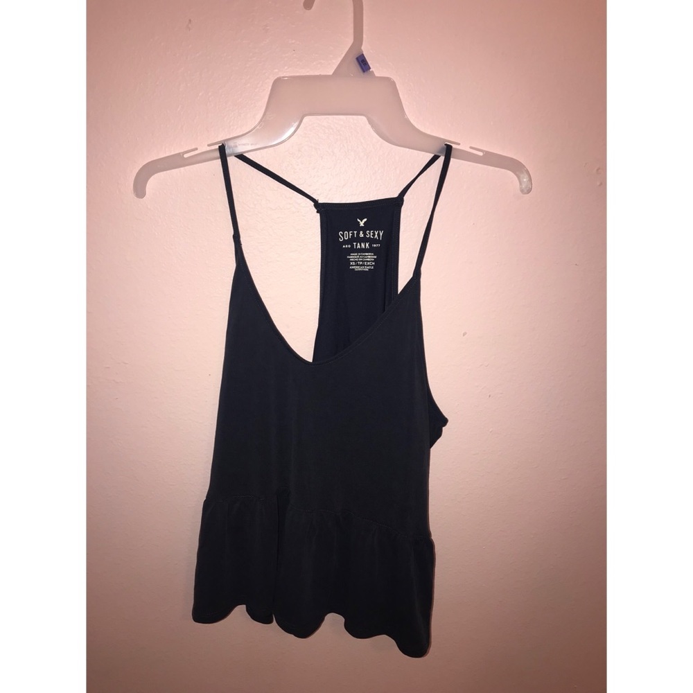 EUC navy ruffle tank